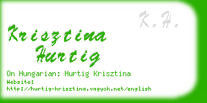 krisztina hurtig business card